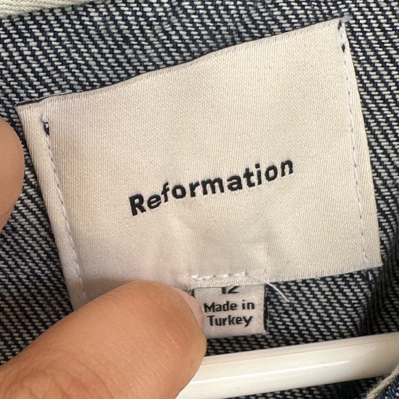 Reformation Citron Denim Mini Dress- Size 12 - Picture 2 of 3